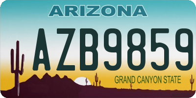 AZ license plate AZB9859