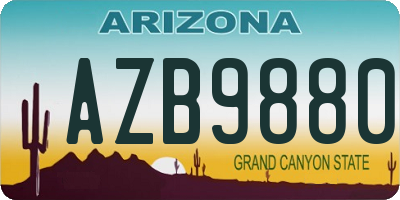 AZ license plate AZB9880
