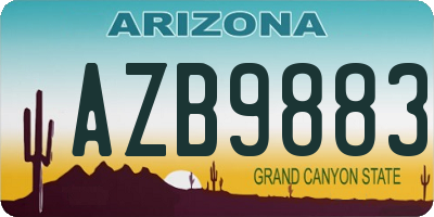 AZ license plate AZB9883