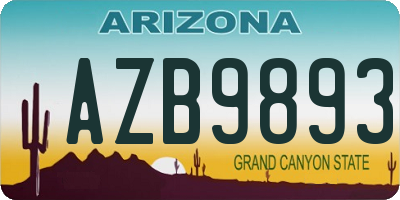 AZ license plate AZB9893