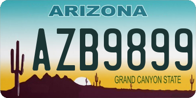 AZ license plate AZB9899