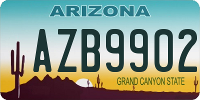 AZ license plate AZB9902