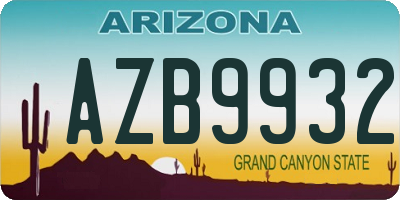 AZ license plate AZB9932