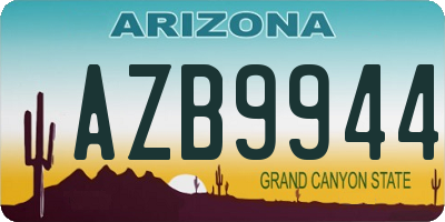 AZ license plate AZB9944