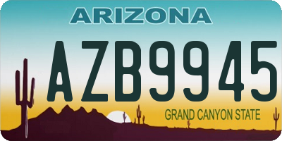 AZ license plate AZB9945