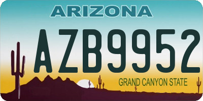 AZ license plate AZB9952