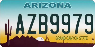 AZ license plate AZB9979