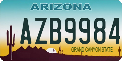 AZ license plate AZB9984