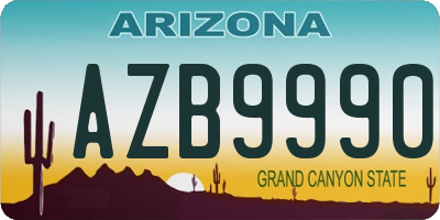 AZ license plate AZB9990