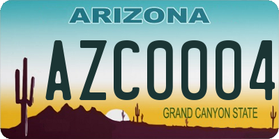 AZ license plate AZC0004