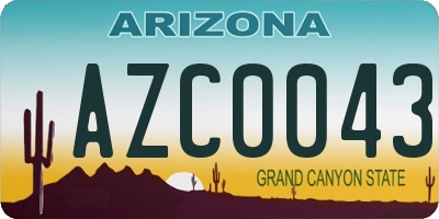 AZ license plate AZC0043