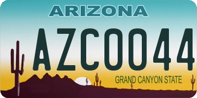 AZ license plate AZC0044