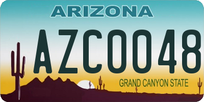 AZ license plate AZC0048