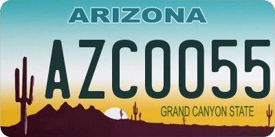 AZ license plate AZC0055