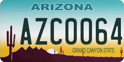 AZ license plate AZC0064