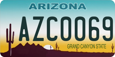 AZ license plate AZC0069