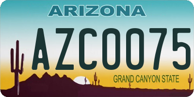 AZ license plate AZC0075