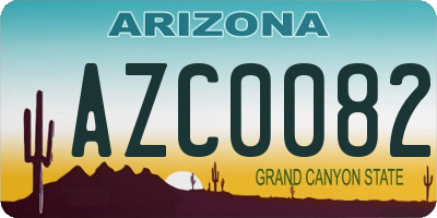 AZ license plate AZC0082