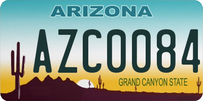 AZ license plate AZC0084
