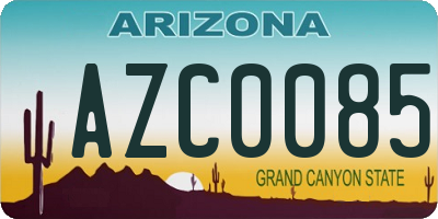 AZ license plate AZC0085
