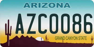 AZ license plate AZC0086