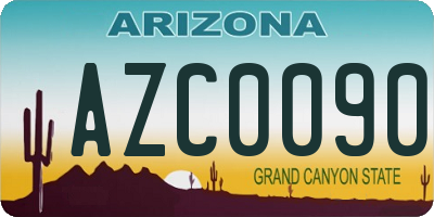 AZ license plate AZC0090