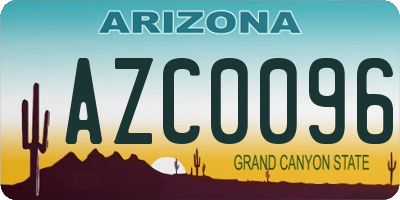 AZ license plate AZC0096