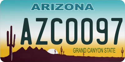 AZ license plate AZC0097