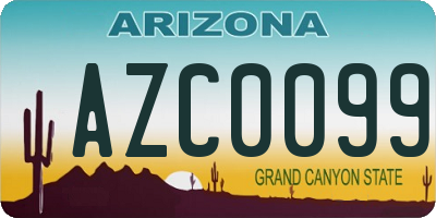 AZ license plate AZC0099