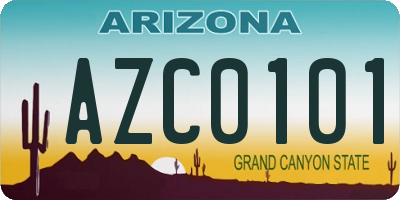AZ license plate AZC0101