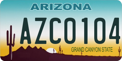AZ license plate AZC0104