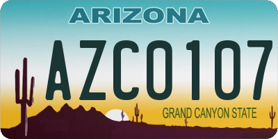 AZ license plate AZC0107