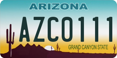 AZ license plate AZC0111