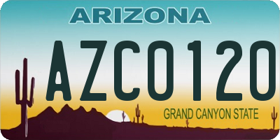 AZ license plate AZC0120