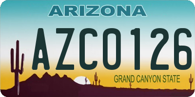 AZ license plate AZC0126