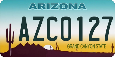 AZ license plate AZC0127