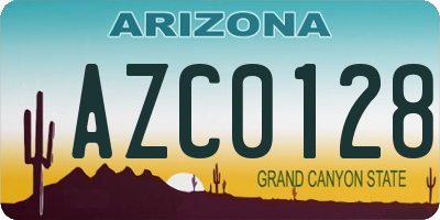 AZ license plate AZC0128