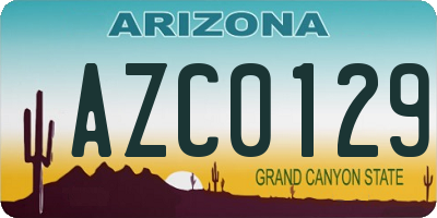 AZ license plate AZC0129