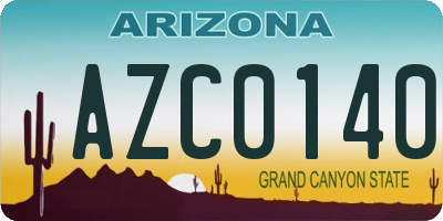 AZ license plate AZC0140
