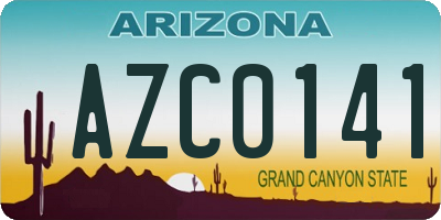 AZ license plate AZC0141