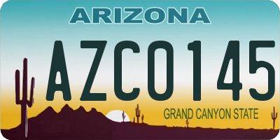 AZ license plate AZC0145