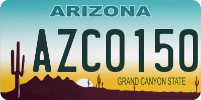 AZ license plate AZC0150