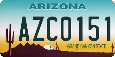AZ license plate AZC0151