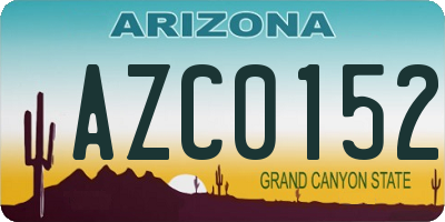 AZ license plate AZC0152