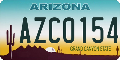 AZ license plate AZC0154