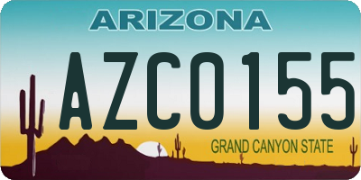 AZ license plate AZC0155