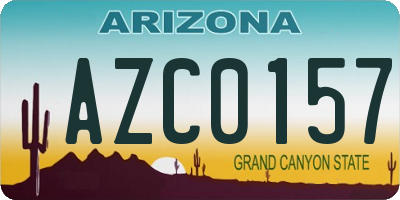AZ license plate AZC0157