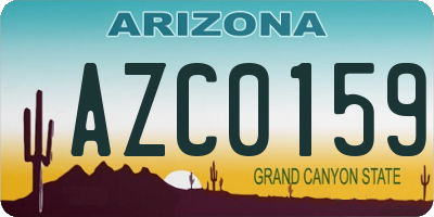 AZ license plate AZC0159