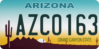 AZ license plate AZC0163