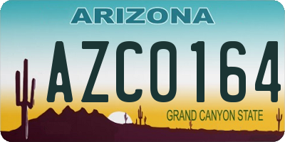 AZ license plate AZC0164